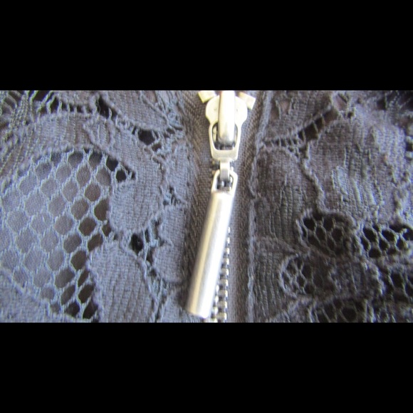 NWOT Black And Red Lace Bomber Jacket - Picture 4 of 6